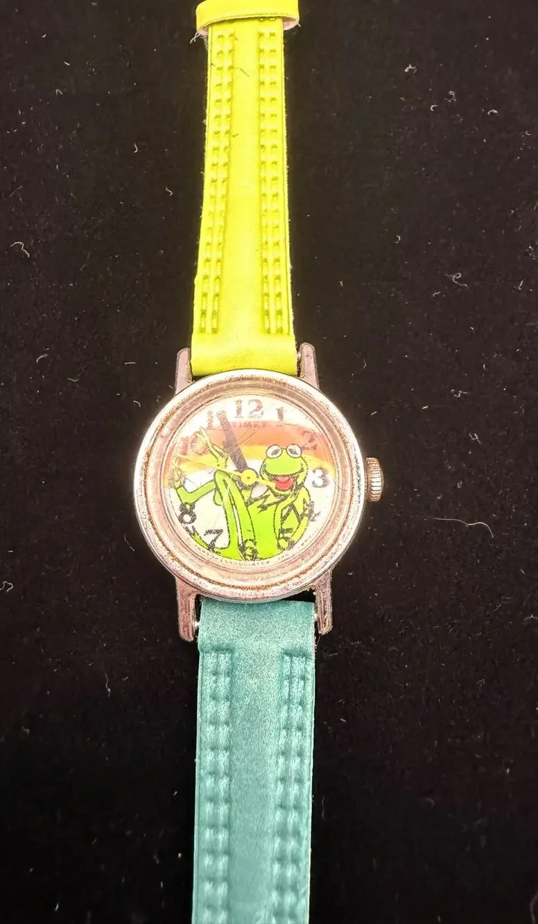 Vintage 1982 Timex Kermit The Frog Watch W/Additional Band